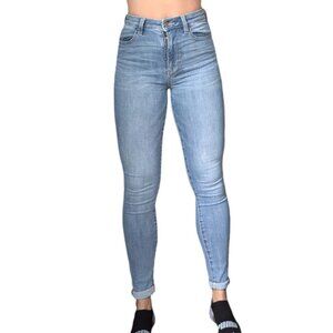 American Eagle Outfitters High Waisted Blue Skinny Jeans Women Size 2